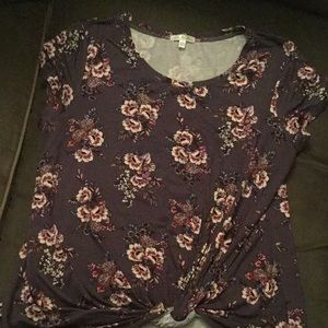 1X  nine Britton purple floral top shirt
